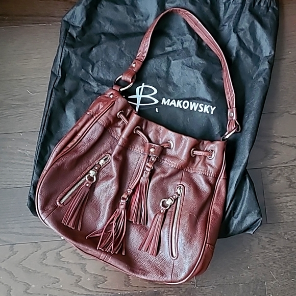 Vintage - B.Makowsky - leather hobo bag - Picture 2 of 12